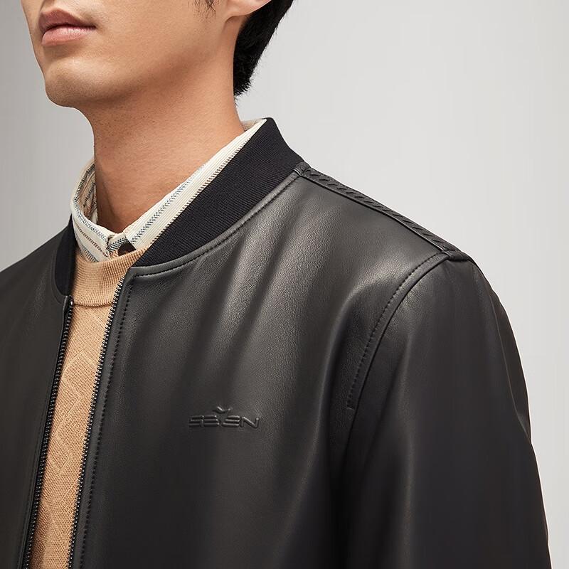 Septwolves Men's Hooded Sheepskin Leather Jacket