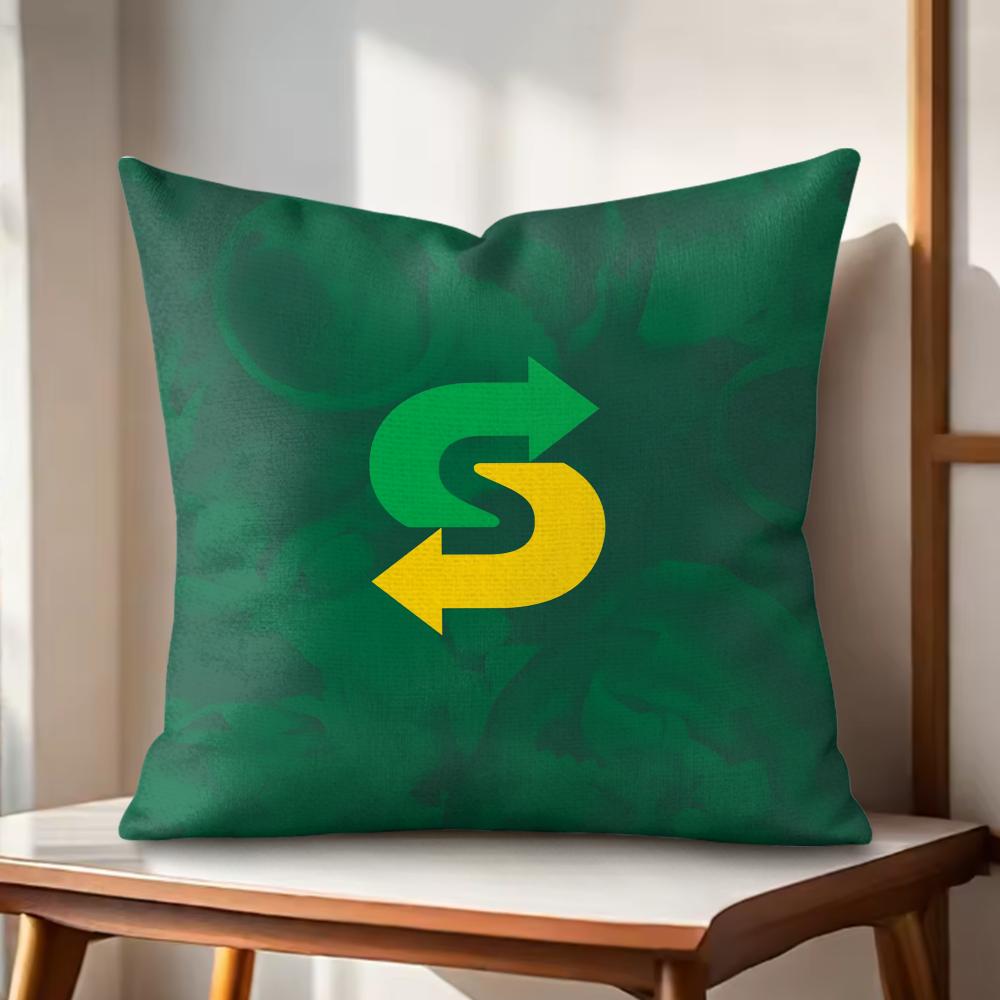 SSubway Cushion Cover Natural Linen Organic Fabric DoubleSided Printing Couch Pillow Covers Home Decor