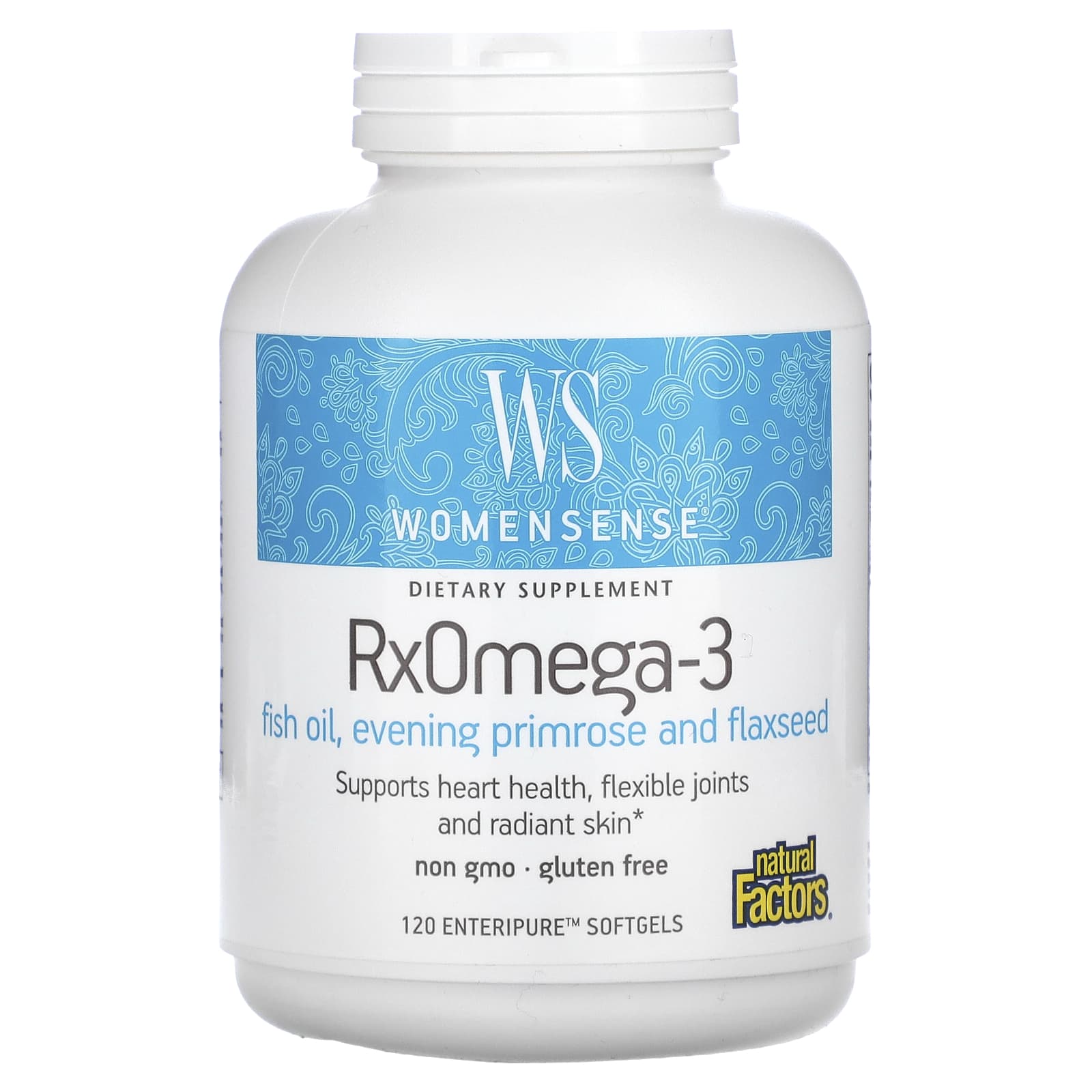 

Natural Factors, WomenSense, RxOmega-3, Enteripure 120 softgels