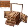 High-End Vintage Solid Wood Multi-layer Jewelry Box with Lock - Large Capacity for Necklace & Ring Storage