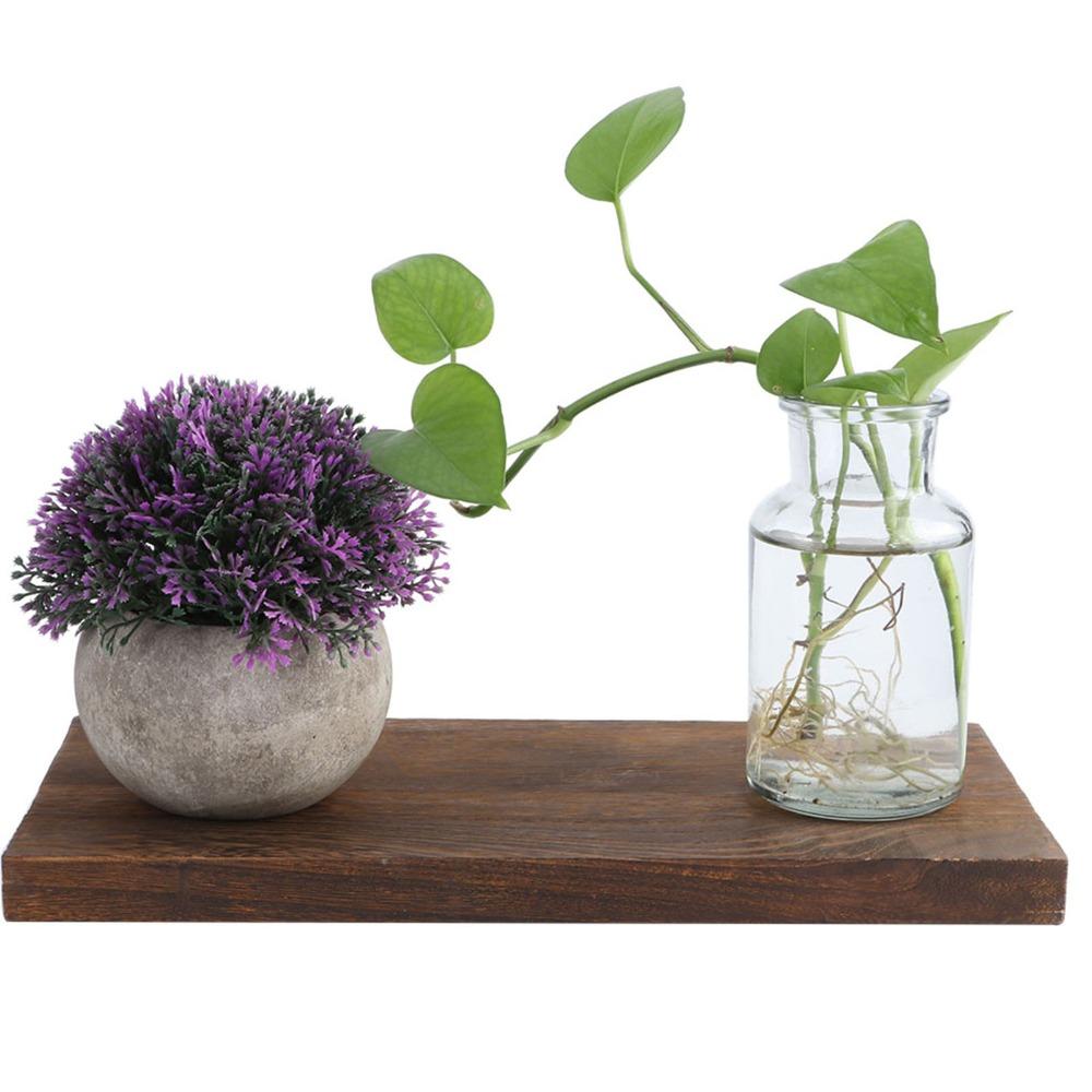 Rustic Wood Wall Mounted Shelves Brown Paulownia Wood Shelf Display Rack Floating Shelf  Bedroom