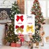 48Pcs Decorative Christmas Bowknot Ornaments DIY Craft Fluffy Christmas Hanging Decorations 4 Style Colorful