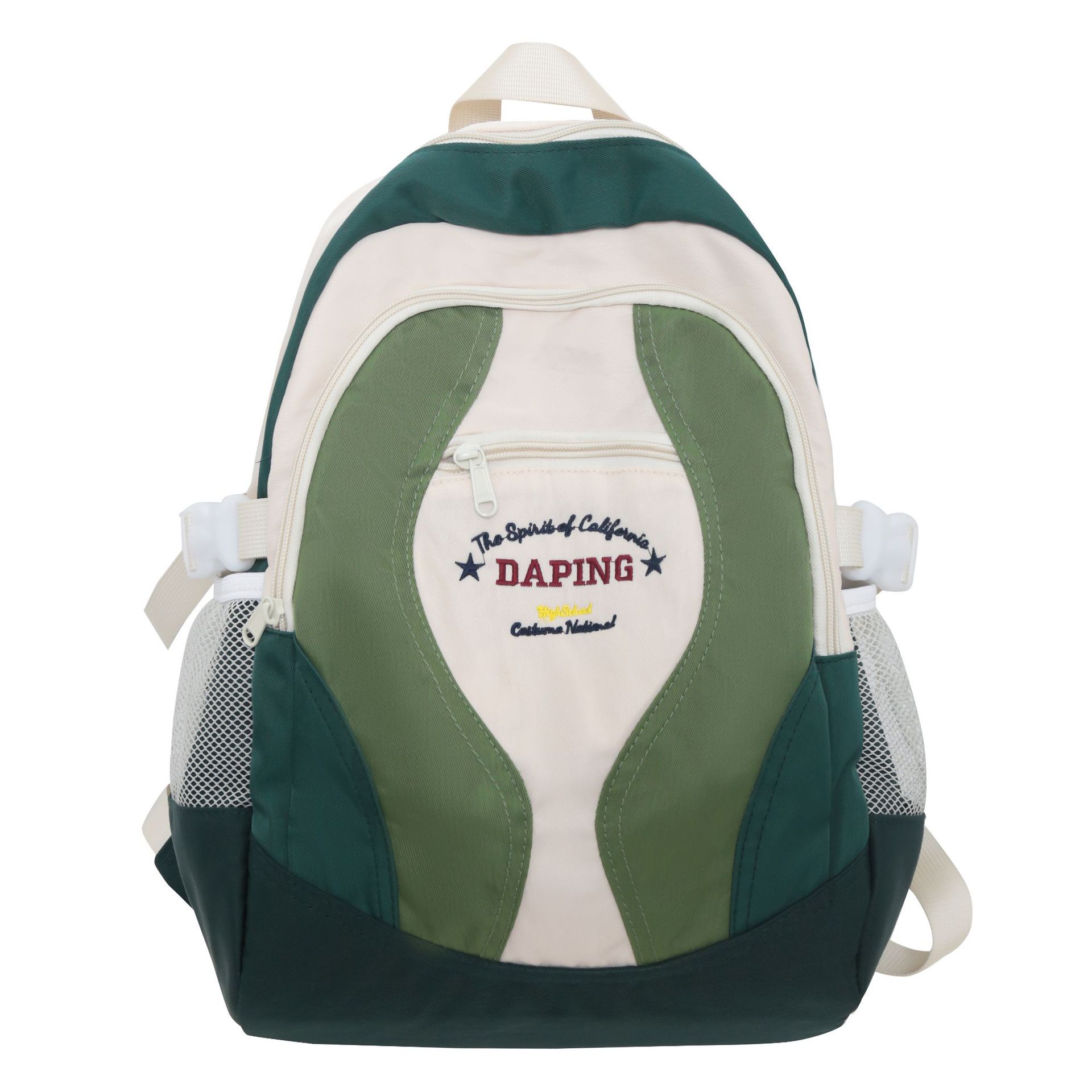 

Студенческий Ретро Школьный Рюкзак Большой Вместимости Контрастный Цвет Наплечная Сумка Повседневный Износостойкий Дорожный Рюкзак зелёный