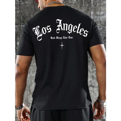 Europäische Größe Herren-T-Shirt mit Buchstabenmuster-Print