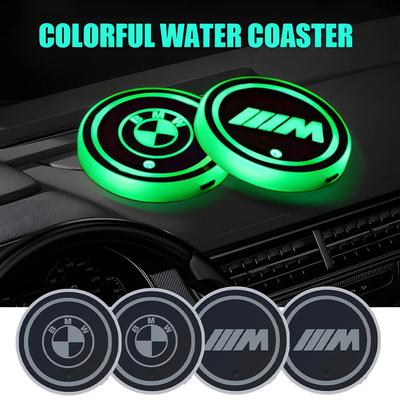 7 Color LED Car Cup Holder Light Luminous Coaster Water Cup Pad For M M3 M5 M6 M2 X1 X2 X3 X5 X6 X4 E30 E39 E46 E53 E60 F10