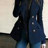 French Style Navy Blue Double Breasted Suit Spring Powerful Commuting Coat