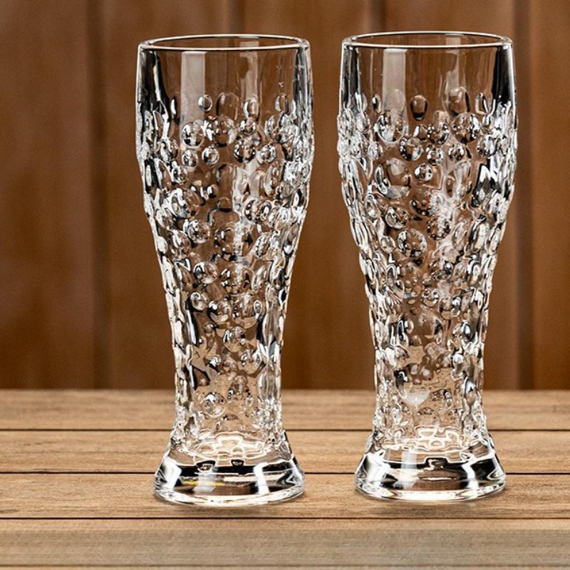 330ml and 500ml Creative Thickened Wheat Beer Glass Party Transparent Cold Drink Cup Bar Tools European-style Glass Wine Glasses