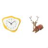Acrylic Reindeer Wall Clock Sculpture Modern Elk Ornament Silent Timepiece Deer Figurine for Office