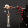 Ornaments Crystal Butterfly Bridal Chinese Tassel Plate Hair Fork Flower Hair Sticks Tassel Hairpin