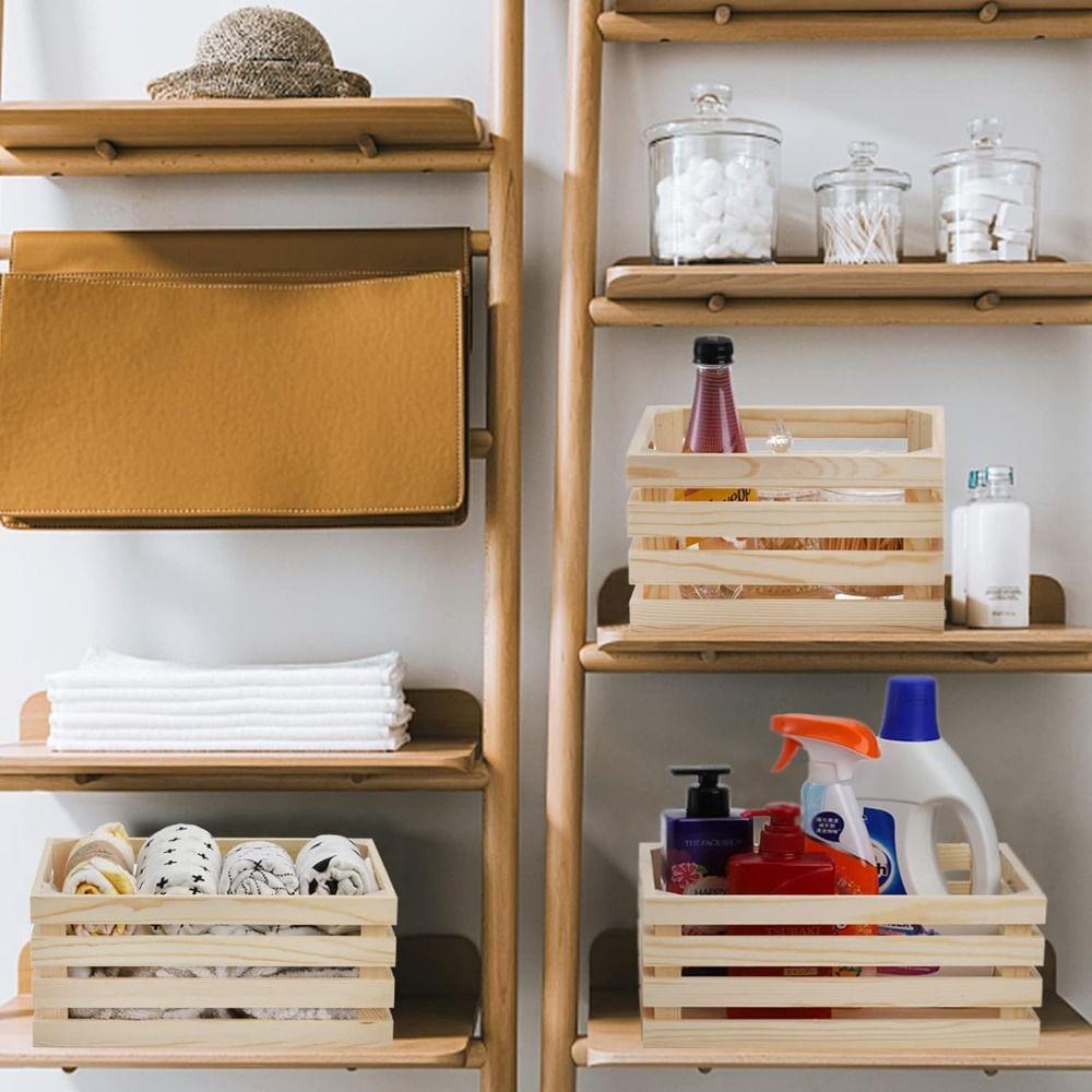 Handcrafted Storage Boxes Handle Organizer Bin Farmhouse Style Storage Container  Fruit