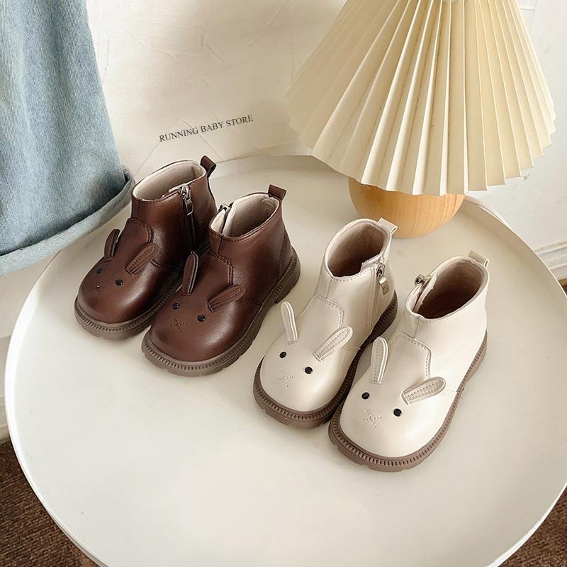 Cartoon Rabbit Baby Ankle Boots for Girls England Children Cute Bunny Winter Short Boots Low Heel Kids Girl Shoes G11073