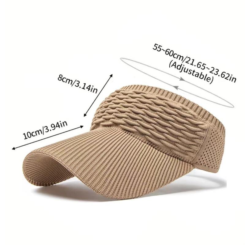 Skládací design Jednobarevný Klobouk proti slunci s širokou krempou Venkovní Elastická látka Sportovní kšiltovka Pletená Prázdná horní část Klobouk proti slunci