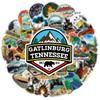 Forest Camping Stickers Cartoon Hiking Outdoor Scenery Decals for Laptop Luggage DIY Decoration 50pcs Set