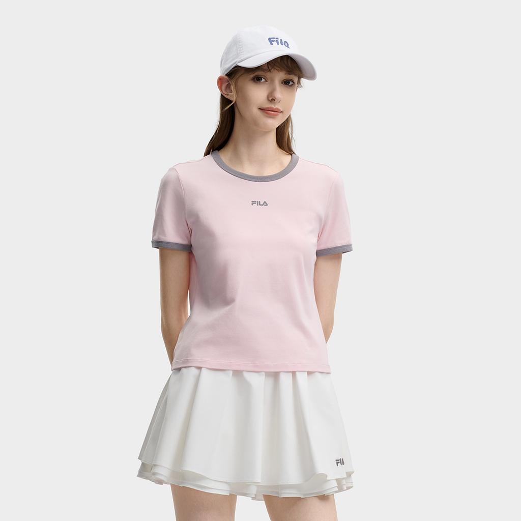 Fila Original Cool Touch Youth Trend T-Shirt Women Tops Pink F11W629110FPK