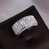 New Gorgeous Women Rings Full Dazzling Cubic Zirconia Crystal Ring Stylish Accessories for Party Gift Lady's Trendy Zircon