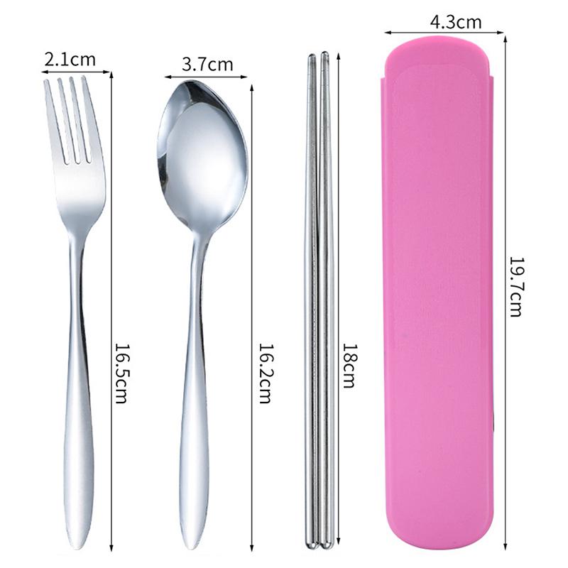 Durable Stainless Steel Flatware Set with Case for Travel Ideal for Camping and Hiking
