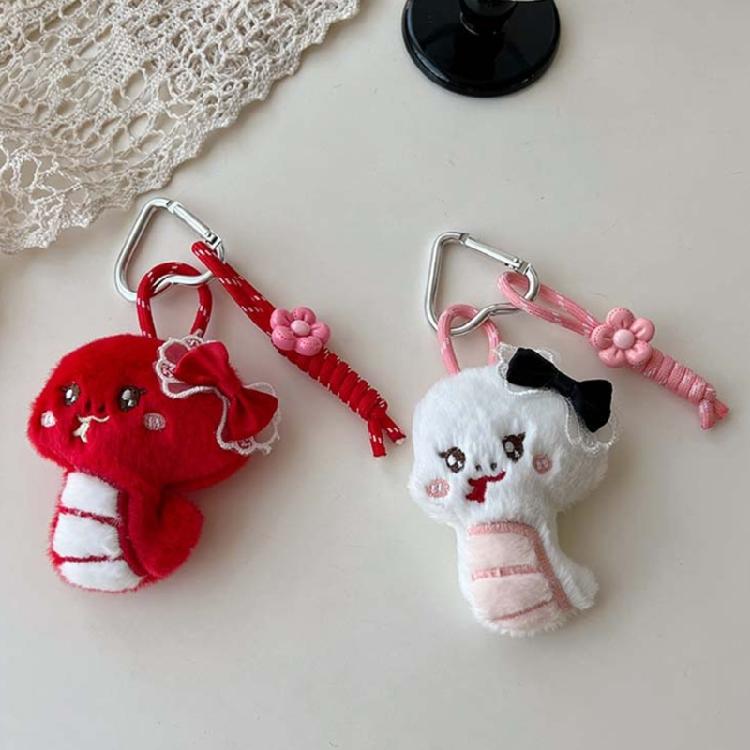 Delightful Snake Shape Keychain Soft Plush Bag Pendant Add Touch to Any Item Car Key Holder Backpack Charm for Daily