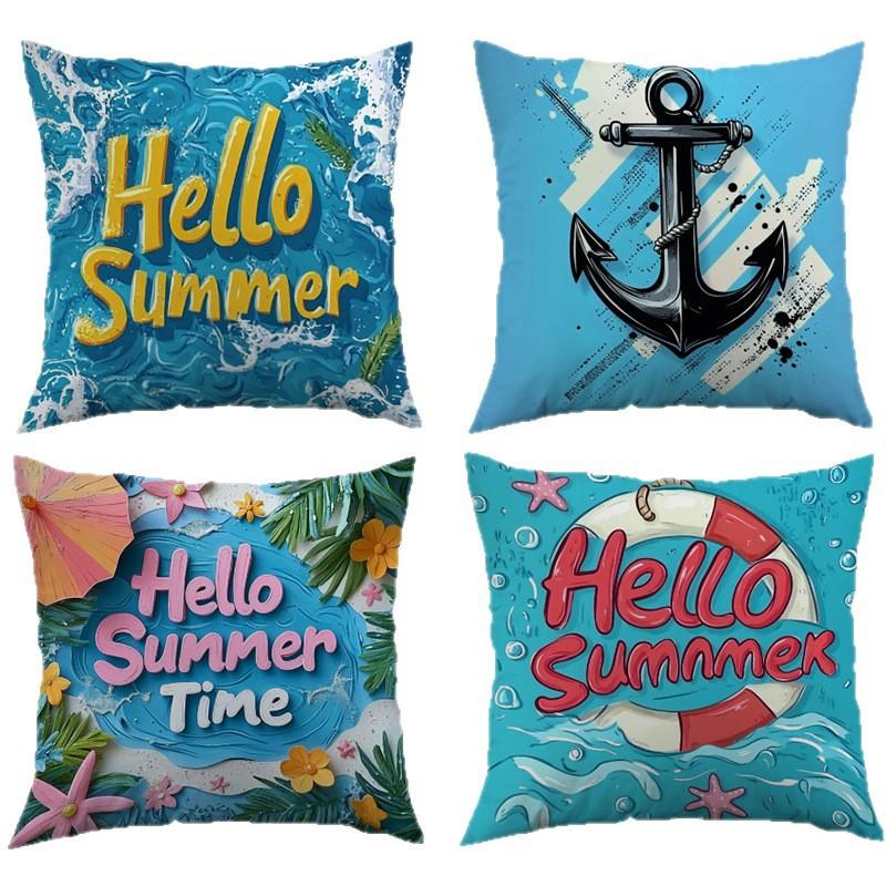 High Definition Printed Letters Pillow Cover Outdoor Vacation Atmosphere Living Room Bedroom Sofa Cushion Lumbar Cushion Cover