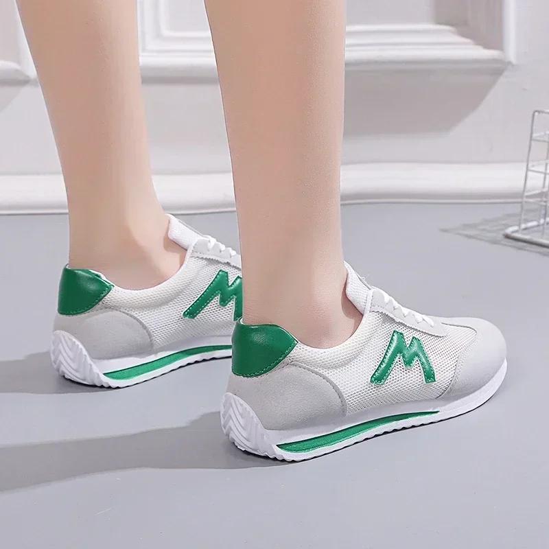 Round Head Deep Mouth Sneakers Light Versatile Breathable Cross Lace Casual Sports White Shoes Shoes Tennis Sneaker
