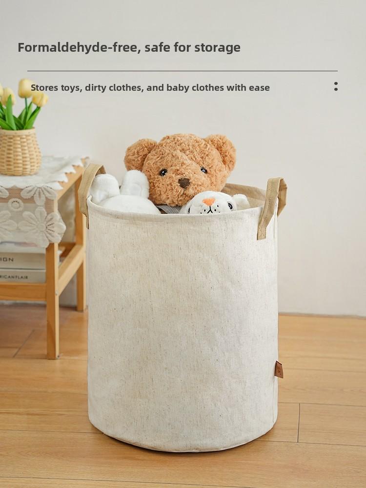 Foldable Fabric Laundry Basket Home Use Dirty Clothes Hamper Toy Storage Basket Wash Tub Bedroom Utility Storage Basket