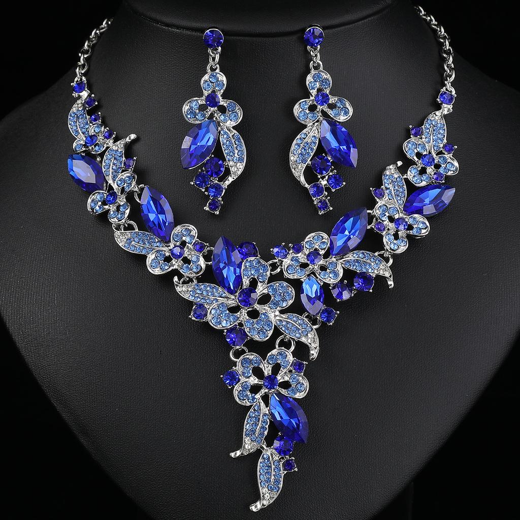 Jewelry Set Necklace Earrings Three-Piece Set Bridal Wedding Dress Accessories