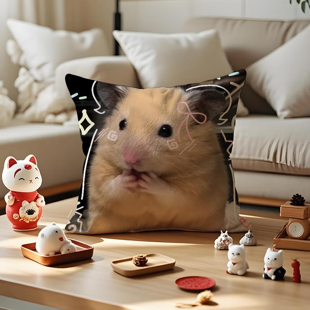 Cute Animal Dog Cat Cushion Cover Silky Short Plush with Invisible Zipper Dustproof Sofa Pillow Cover for Home Decor