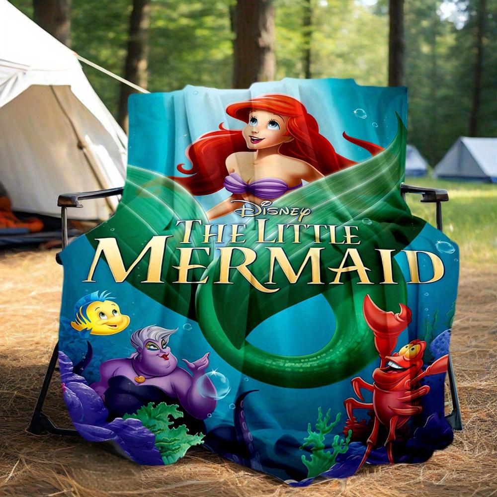 1pc, The Little Mermaid Happy Ariel Blanket Seasonal Gift for Friends, Living Room, Travel, Camping, Car Blankets