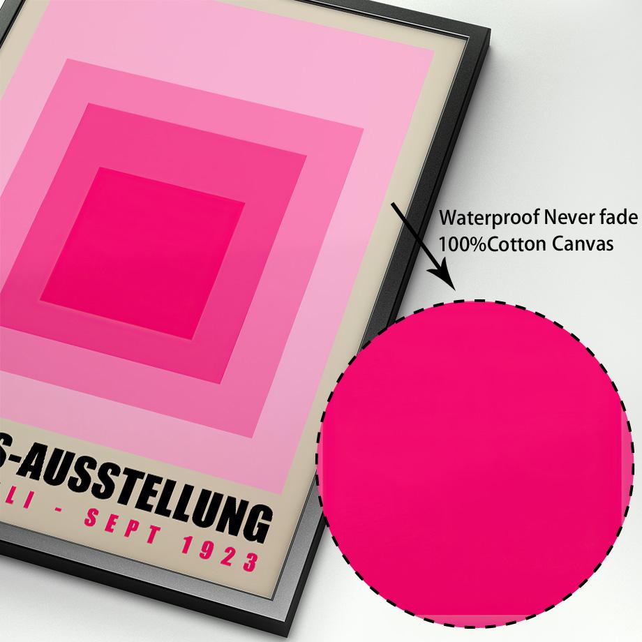 Minimalist Geometric Pink Yellow Bauhaus Exhibition Wall Art Print Canvas Painting Retro Posters Wall Picture Living Room Decor