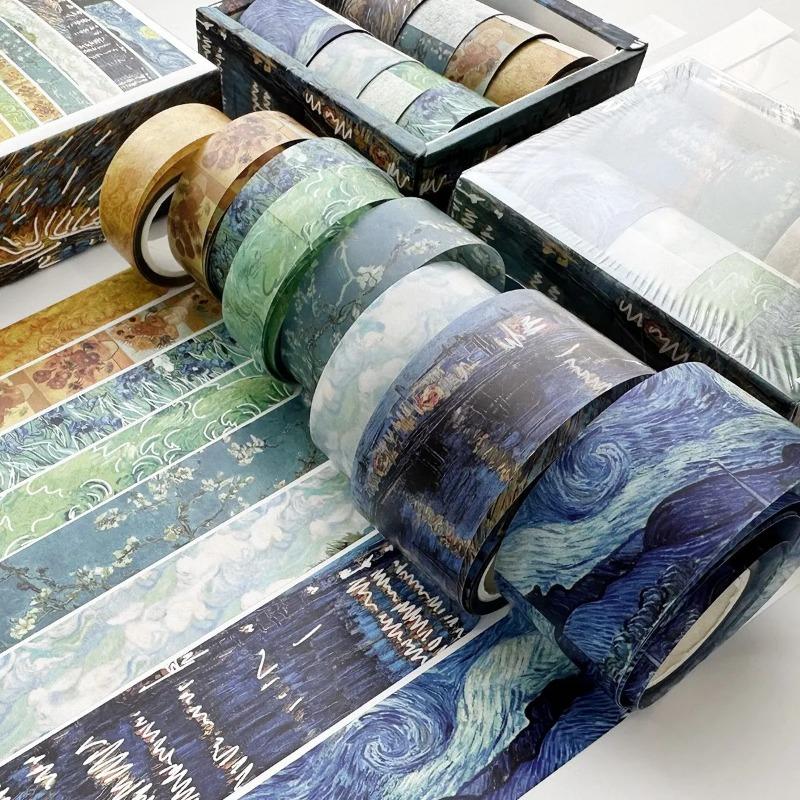 

8 рулонів/набір Вінтажний естетичний набір ваші-стрічок ПЕТ-ваші-стрічки для ведення щоденника, скрапбукінгу, журнали, планер, мистецтво, ремесла