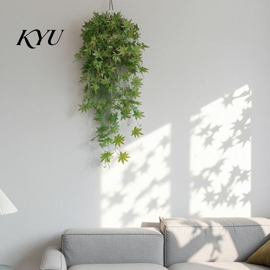 Faux Plant Garland for Seasonal Decor 5?Fork Artificial Maple Leaf Hanging Vine, Fake Foliage Wall Autumnal Festivals Plant, Simulated Greenery Vine