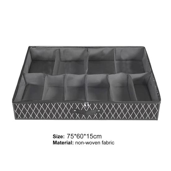 Under Bed Shoe Organizer Smooth Zipper Dustproof Non Woven Fabric 10 Grids Soft Partition Underbed Shoes Container for Sneakers