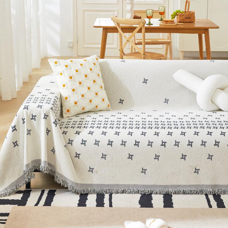 Fresh Printed Light Luxury Sofa Towel Summer Memories Cool Feeling Full Covered Sofa Cover Cloth Backrest Towel