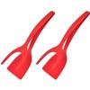 New 2 In 1 Grip Flip Spatula Tongs Egg Flipper Spatula Nylon Non Stick Coating Pancake Fish French Toast Omelet Making Tool