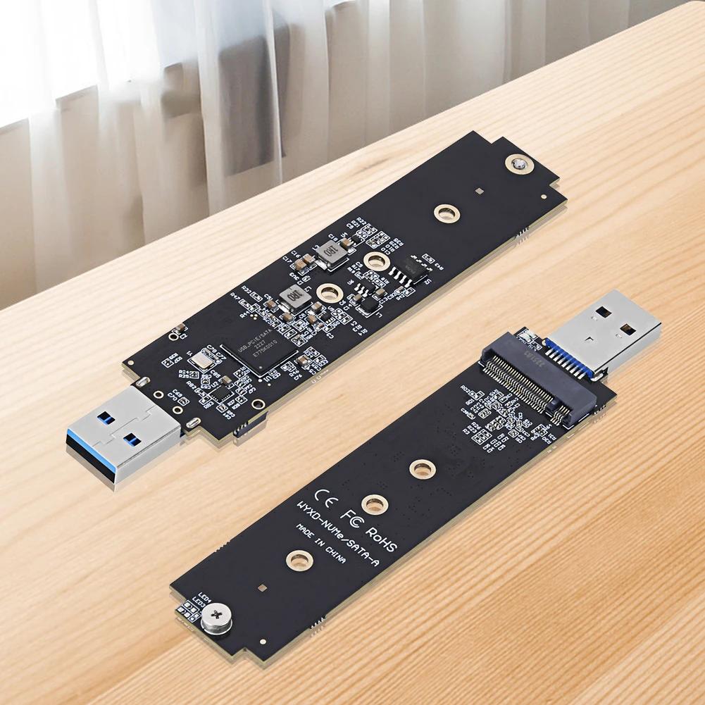 NVME To USB Adapter 10Gbps M.2 NVME USB 3.1 Adapter Max 2TB Dual Protocol NVMe SATA M2 SSD Board for M.2 2230 2242 2260 2280 SSD