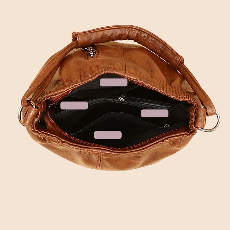 Leisure Retro Brown Women's Shoulder Bag Lightweight Soft PU Leather Crossbody Bags for Women Pursue and Handbags