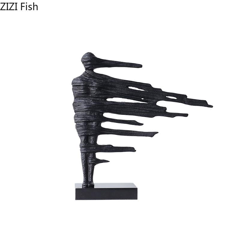 Walking in Wind Pedestrian Figures Sculpture Abstract Artwork Desk Decoration Ornaments Character Statue Room Aesthetic Decor