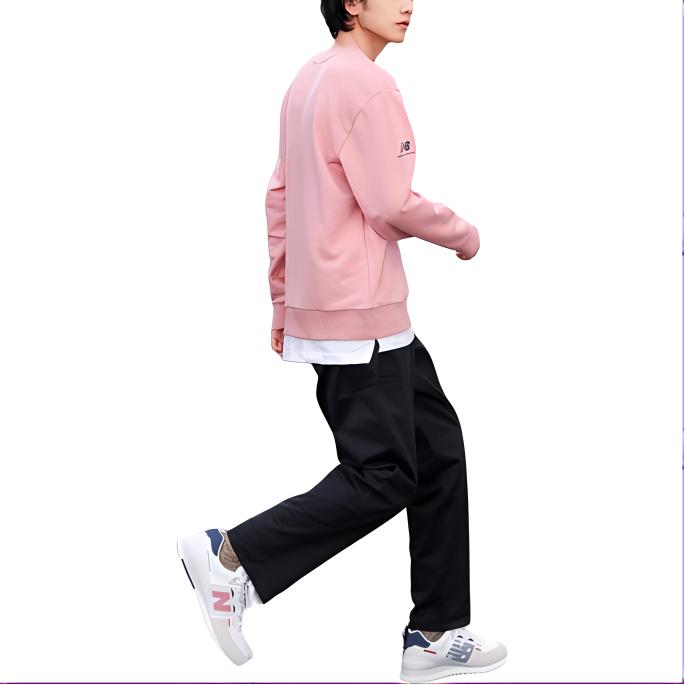 New Balance Sweatshirts Men's Pink Crew Neck Moderate Regular AMT11314-CYK