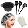 Mankolo 6 Pieces Hair Colouring Kit (3 Hair Dye Brush, 1 Black Tinting Bowl, 1 Highlight Cap & I Latex Glove) - Complete Colour Dye Kit with 3 Unique