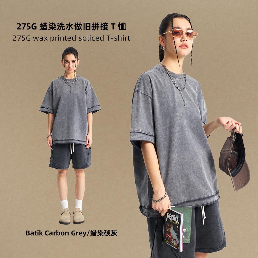 275 GSM 100% Cotton Washed T-Shirt Customized Pattern Print Men's Tees Personalised T-Shirt