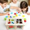 Montessori Color Shape Sorting Box Wooden Toys Color Shape Cognition Preschool Early Learning Educational Toys Gifts for Kids