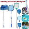Professional Leaf Rake Deep Bag Swimming Pool Skimmer Net with Telescopic Pole Removal Leaf Rake Mesh Pool Ponds Cleaning Debris