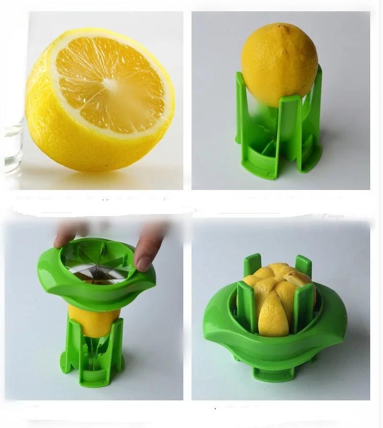 1PC Lemon Lime Orange Slicer Wedger Cutter Squeezer Fruit Garnish Peelers Splitter Kitchen Tool Creative Orange Easy