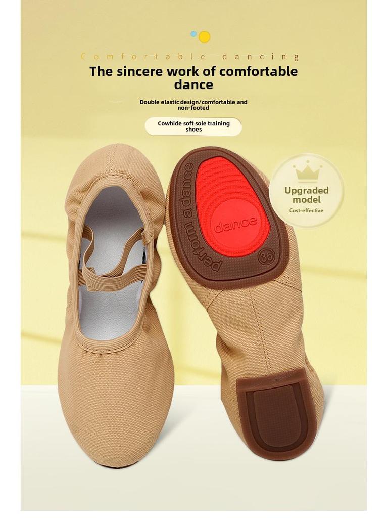 Women's Heeled Dance Shoes - Adult Ballet - Soft Leather Sole - Indoor/Outdoor - Lace-Free - Teacher Approved