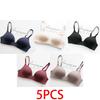 5 PCS Women's Solid Color Seamless Bras Sexy Deep V Bras Push Up Underwear Tops Female No Wire Lingerie 3/4 Cup Female A B Cup Brassiere