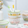 Cute Couple Ceramic Bowl and Spoon Set