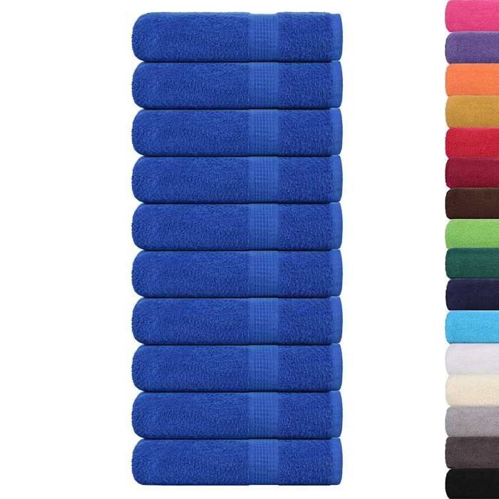 VidaXL Serviettes de bain 10 pcs bleu 100x150 cm 360 g/m² 100% coton, serviette, ensemble de serviettes de bain, serviette 136718