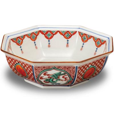 Japanese Warehouse Stylish Tableware Kutani Ware Bowl Ceramic Red Ceramic Luxury Japanese Tableware Moribachi Bowl Made In Japan