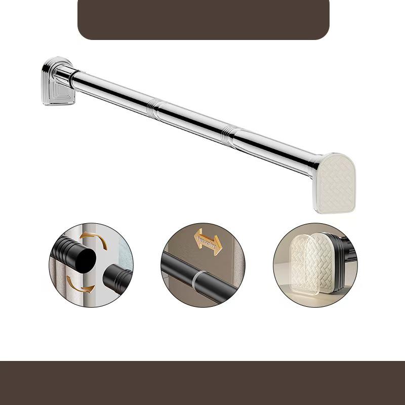 Ausziehbarer Duschvorhangstange aus Edelstahl ohne Bohren für Balkon und Fenster