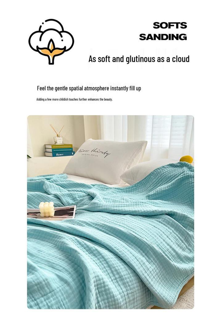 Cross-Border Multi-Functional Gauze Blanket: Bath Towel, Nap Blanket, Air Conditioning Cover for Adults & Children - 6-Layer Spring-Summer Design
