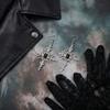Women's Black Retro Gothic Cross Earrings with Oil Drip Style - Unique Dangle Accessories